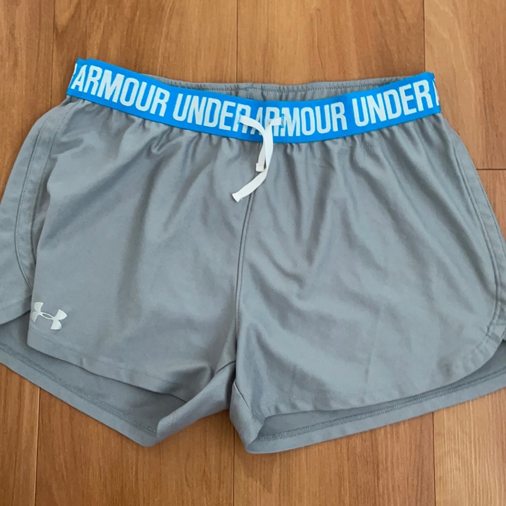 Women’s Under Armour Gray and Blue Athletic Shorts